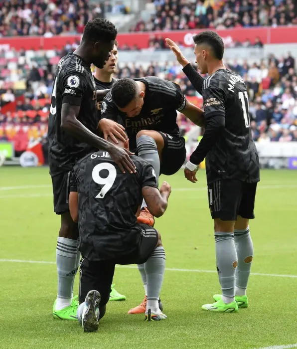 Framed Print : Gabriel Jesus and Granit Xhaka Celebrate Arsenal's Second Goal vs Brentford (2022-23) Framed Print : Gabriel Jesus and Granit Xhaka Celebrate Arsenal's Second Goal vs Brentford (2022-23)