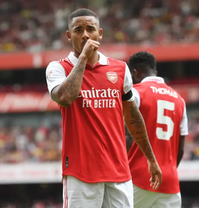Framed Print : Gabriel Jesus Scores: Arsenal Takes the Lead in Emirates Cup Match against Sevilla