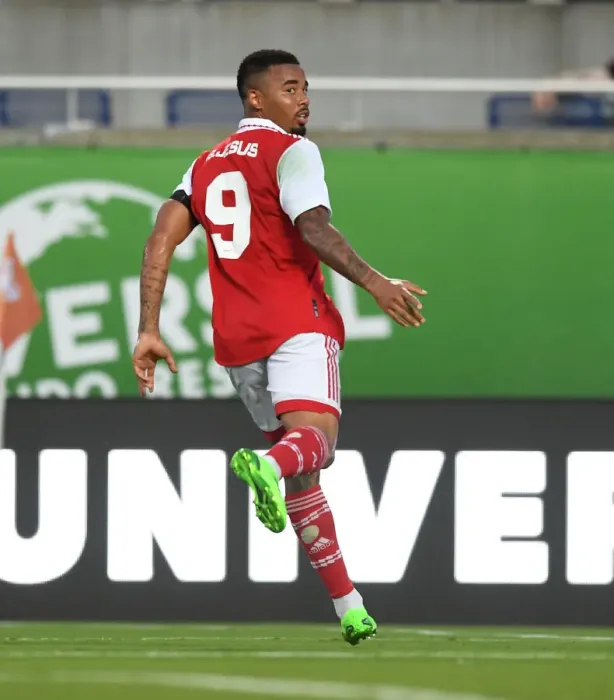 Framed Print : Gabriel Jesus Scores First Arsenal Goal in Florida Cup: Arsenal vs. Chelsea (2022-23)