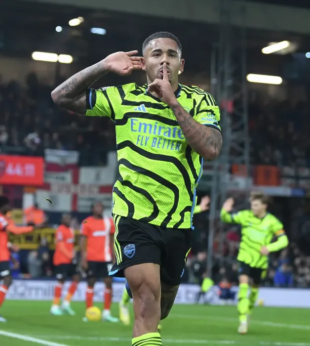 Framed Print : Gabriel Jesus Scores First Arsenal Goal in Luton Town Victory, 2023-24 Premier League