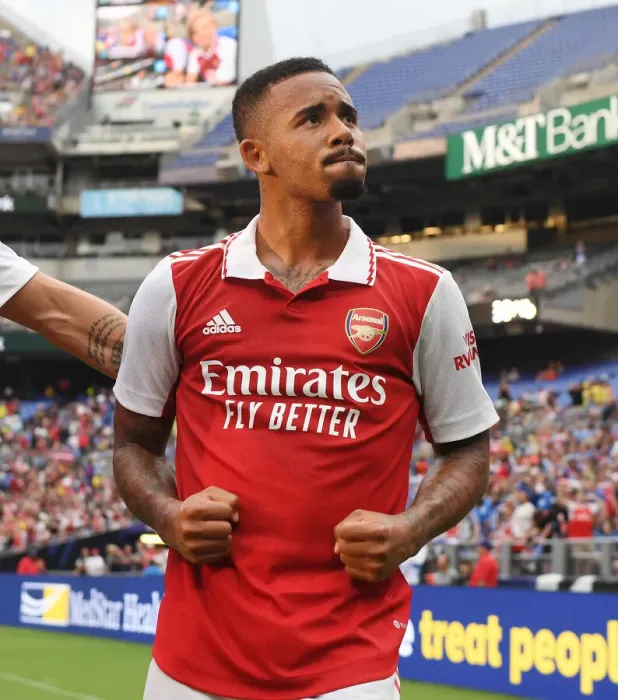 Framed Print : Gabriel Jesus Scores First Arsenal Goal: Pre-Season Triumph over Everton (2022)