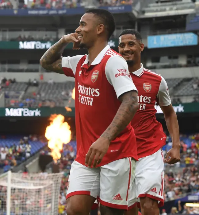 Framed Print : Gabriel Jesus Scores First Arsenal Goal: Pre-Season Victory Over Everton (2022)