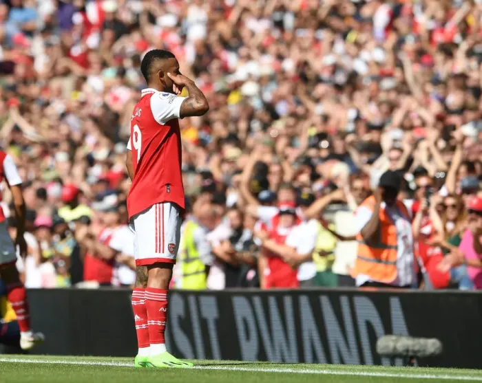 Framed Print : Gabriel Jesus Scores First Goal for Arsenal: Arsenal 1-0 Leicester City (2022-23)