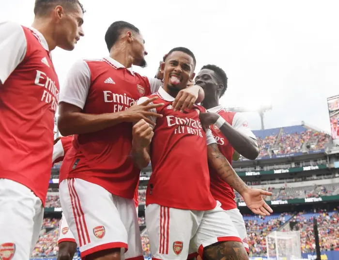 Framed Print : Gabriel Jesus Scores First Goal for Arsenal: Pre-Season Win Against Everton, 2022-23