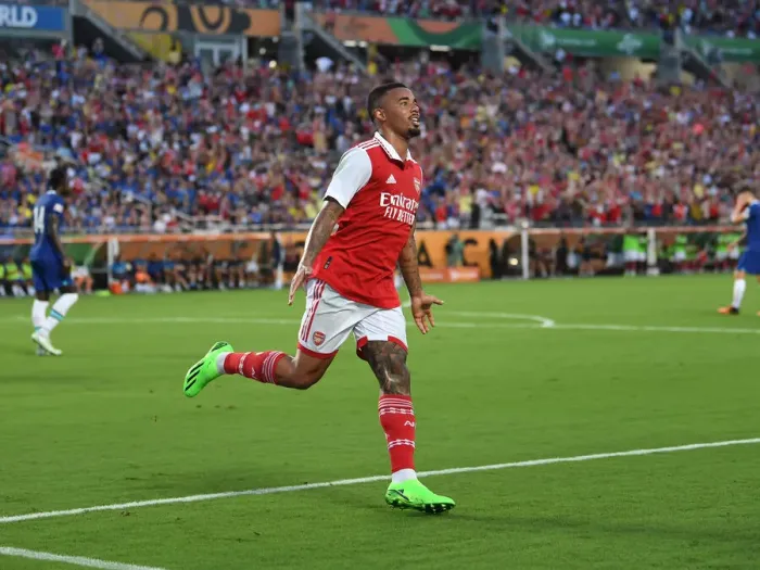 Framed Print : Gabriel Jesus Scores First Goal: Arsenal Tops Chelsea in Florida Cup 2022-23