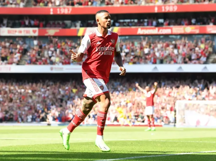Framed Print : Gabriel Jesus Scores First Goal: Arsenal vs. Leicester City, 2022-23 Premier League Framed Print : Gabriel Jesus Scores First Goal: Arsenal vs. Leicester City, 2022-23 Premier League