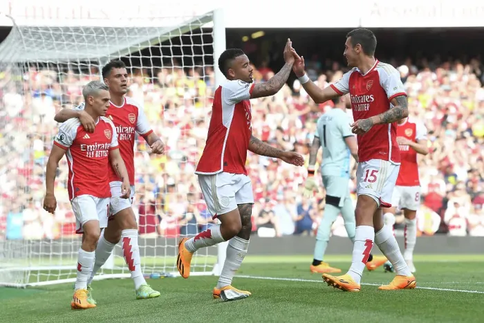Framed Print : Gabriel Jesus Scores Goal No. 4: Arsenal's Exhilarating Win Against Wolverhampton Wanderers (2022-23)