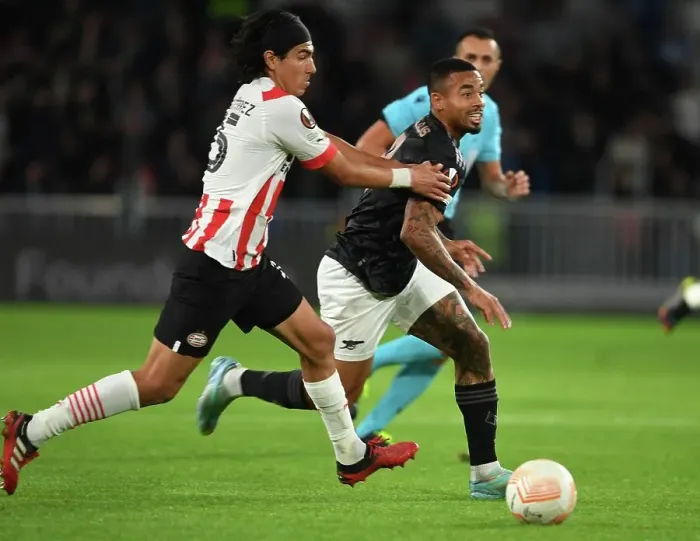 Framed Print : Gabriel Jesus Sensational Outmaneuver: Arsenal's Europa League Triumph Over PSV Eindhoven (2022-23) Framed Print : Gabriel Jesus Sensational Outmaneuver: Arsenal's Europa League Triumph Over PSV Eindhoven (2022-23)