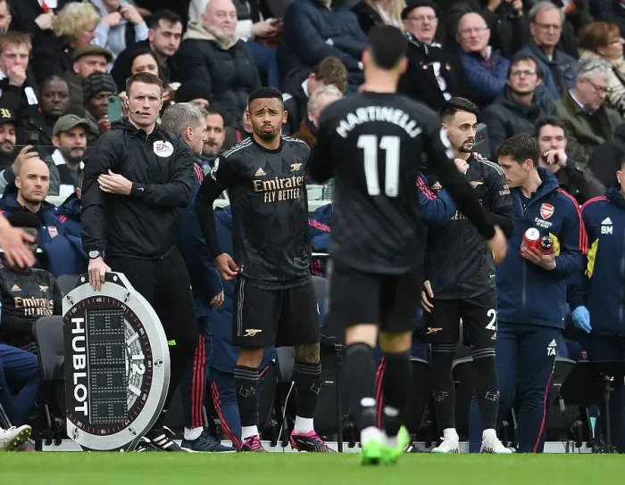 Framed Print : Gabriel Jesus Substitution: Arsenal's Comeback at Fulham, March 2023