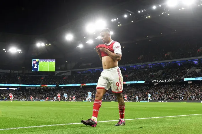 Framed Print : Gabriel Jesus Substitution: Manchester City vs. Arsenal, Premier League 2022-23