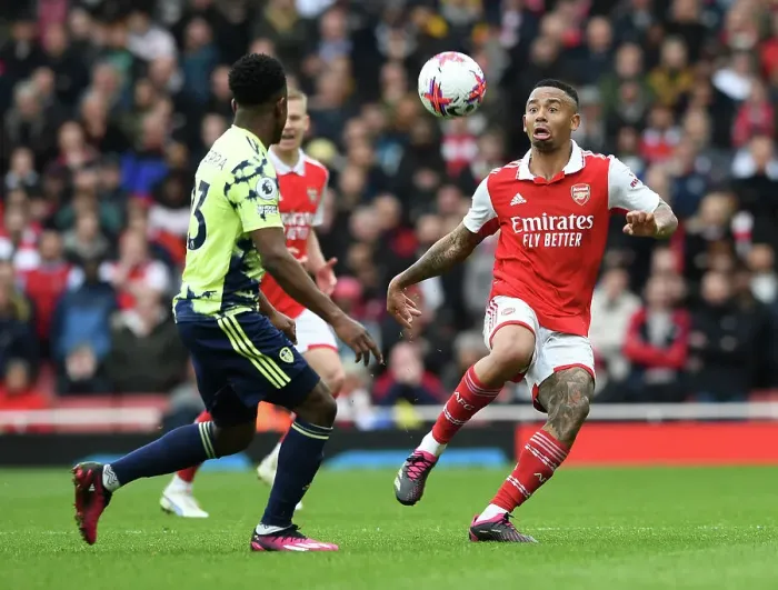 Framed Print : Gabriel Jesus vs Leeds United: Arsenal's Star Forward Faces Off in Premier League Showdown Framed Print : Gabriel Jesus vs Leeds United: Arsenal's Star Forward Faces Off in Premier League Showdown