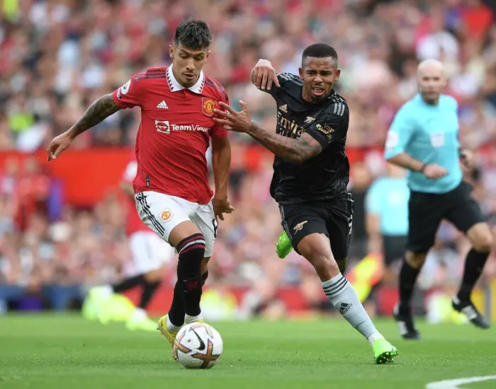 Framed Print : Gabriel Jesus vs. Lisandro Martinez: Battle at Old Trafford - Premier League Showdown, Manchester United vs. Arsenal FC, 2022-23 Framed Print : Gabriel Jesus vs. Lisandro Martinez: Battle at Old Trafford - Premier League Showdown, Manchester United vs. Arsenal FC, 2022-23