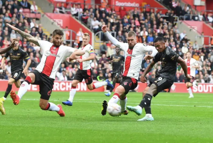 Framed Print : Gabriel Jesus vs. Lyanco: Battle at St. Mary's - Southampton vs. Arsenal, Premier League 2022-23 Framed Print : Gabriel Jesus vs. Lyanco: Battle at St. Mary's - Southampton vs. Arsenal, Premier League 2022-23