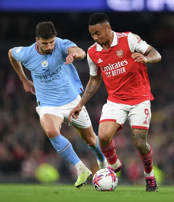 Framed Print : Gabriel Jesus vs Ruben Dias: Clash of Titans in Manchester City vs Arsenal FC Premier League Showdown
