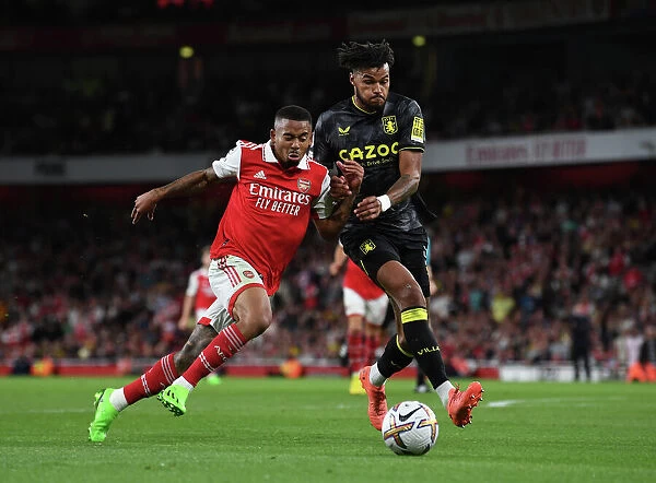 Gabriel Jesus vs. Tyrone Mings: Intense Face-Off in Arsenal vs. Aston Villa Premier League Clash (2022-23)