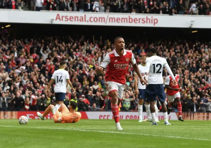 Framed Print : Gabriel Jesus's Brace: Arsenal Triumphs Over Tottenham in the Premier League (2022-23)