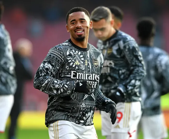 Framed Print : Gabriel Jesus's Focused Warm-Up: Arsenal's Star Forward Prepares for Arsenal vs. Wolverhampton Wanderers, 2023-24 Premier League Framed Print : Gabriel Jesus's Focused Warm-Up: Arsenal's Star Forward Prepares for Arsenal vs. Wolverhampton Wanderers, 2023-24 Premier League