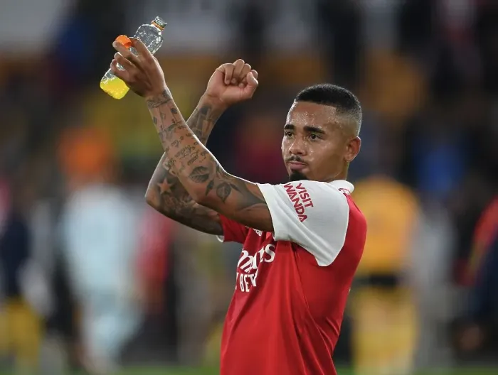 Framed Print : Gabriel Jesus's Goal and Celebration: Arsenal's Victory over Wolverhampton Wanderers in the 2022-23 Premier League