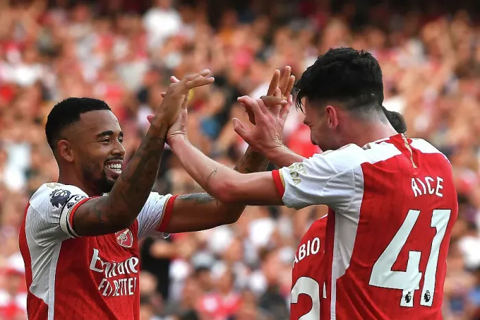 Framed Print : Gabriel Jesus's Thrilling Third Goal: Arsenal's Triumph Over Manchester United (2023-24)