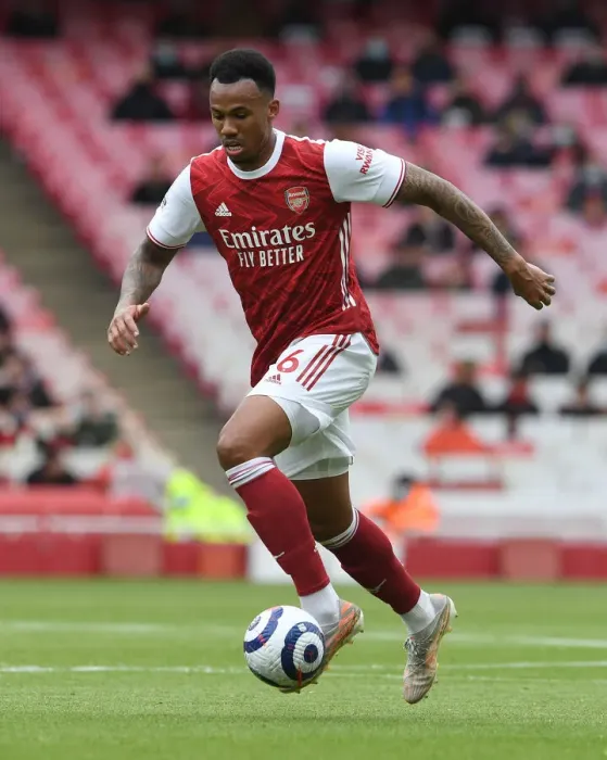 Framed Print : Gabriel Magalhaes in Action: Arsenal vs. Brighton & Hove Albion (Premier League 2020-21)
