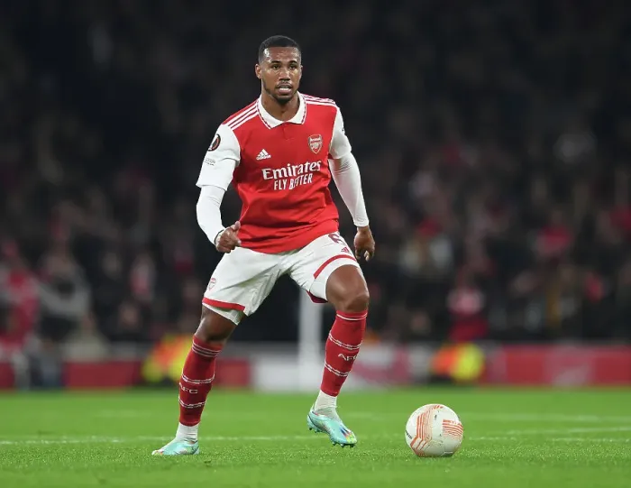 Framed Print : Gabriel Magalhaes in Action: Arsenal vs. FC Zurich, UEFA Europa League Group A (2022-23)
