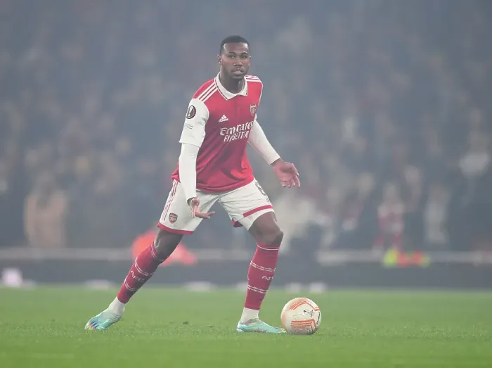 Framed Print : Gabriel Magalhaes in Action: Arsenal vs FC Zurich, UEFA Europa League (2022-23)