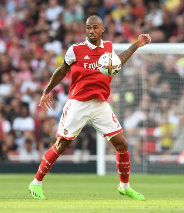 Framed Print : Gabriel Magalhaes in Action: Arsenal vs Fulham, 2022-23 Premier League Framed Print : Gabriel Magalhaes in Action: Arsenal vs Fulham, 2022-23 Premier League