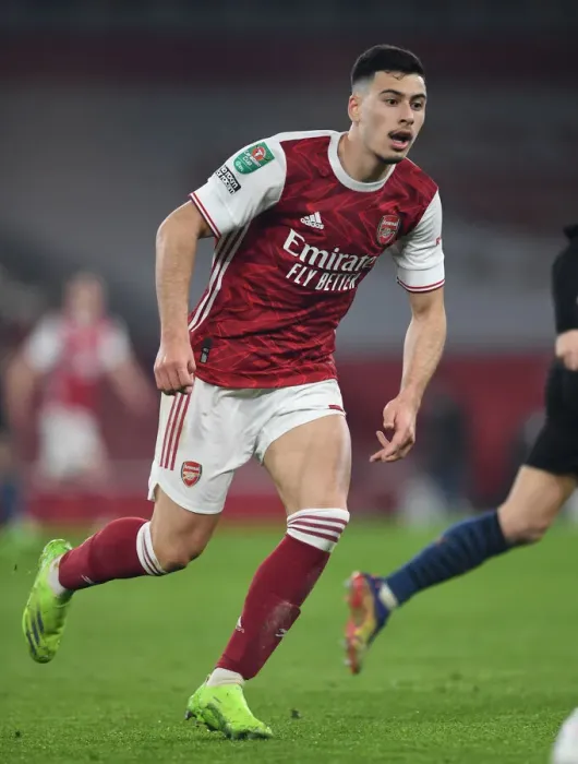 Framed Print : Gabriel Magalhaes in Action: Arsenal vs Manchester City - Carabao Cup 2020-21 (Behind Closed Doors)