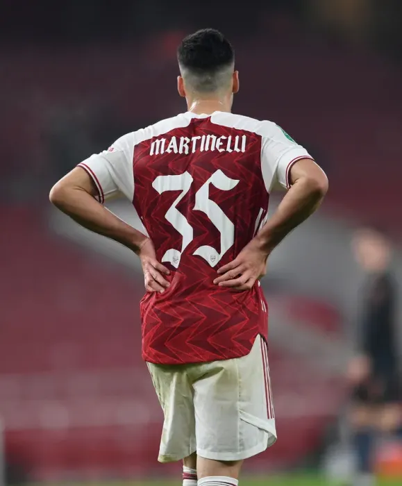 Framed Print : Gabriel Magalhaes in Action: Arsenal vs Manchester City - Carabao Cup Quarterfinal