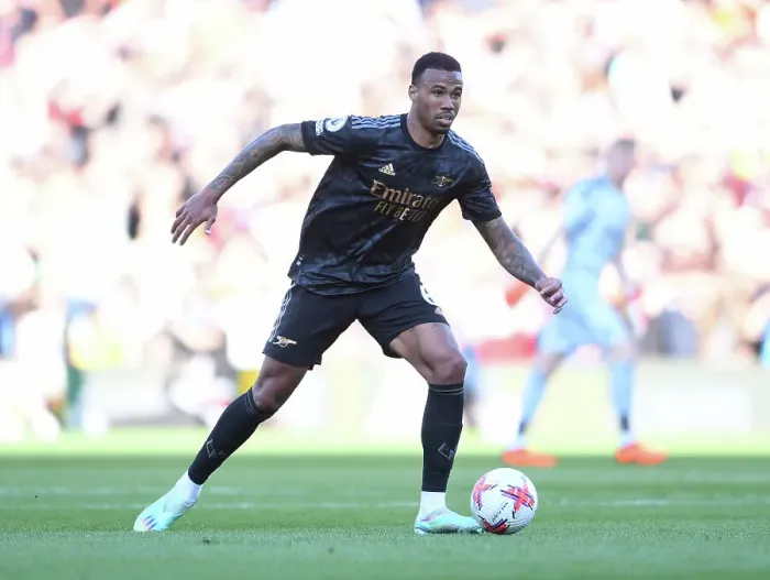 Framed Print : Gabriel Magalhaes: Arsenal's Unyielding Defender Shines in Premier League Victory Over Nottingham Forest, 2022-23 Season