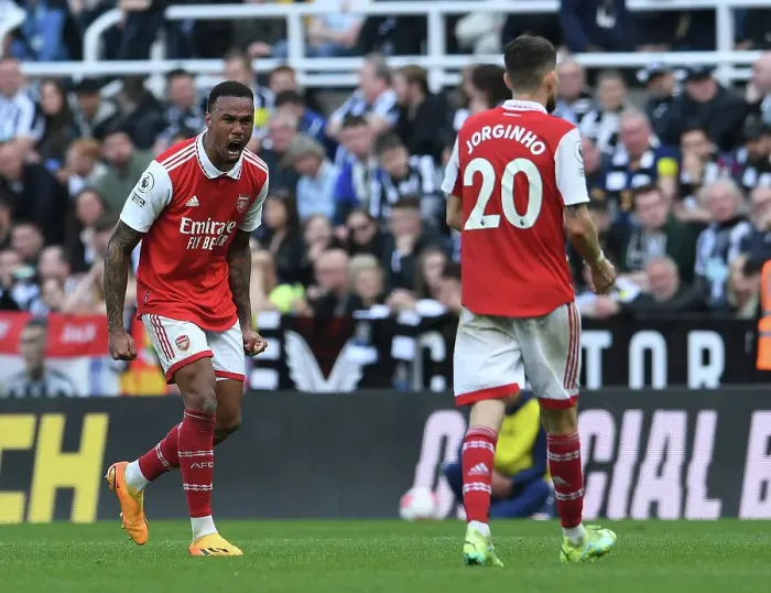Framed Print : Gabriel Magalhaes Celebrates Arsenal's Second Goal vs Newcastle United (May 2023) Framed Print : Gabriel Magalhaes Celebrates Arsenal's Second Goal vs Newcastle United (May 2023)