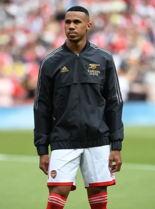 Framed Print : Gabriel Magalhaes Gears Up: Arsenal vs. Everton Showdown (2021-22)