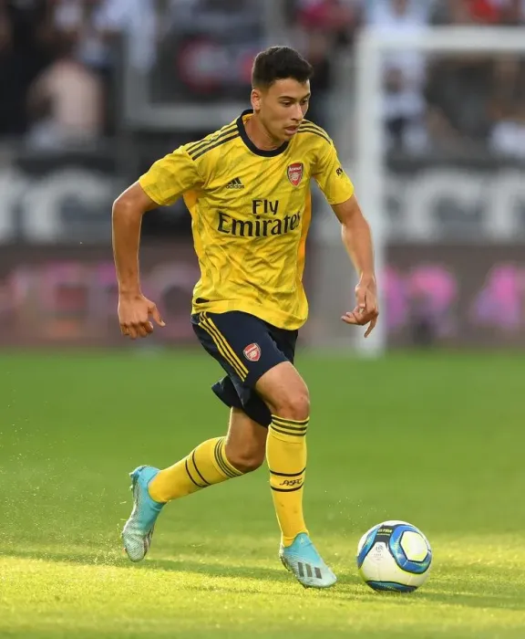 Framed Print : Gabriel Martinelli in Action: Angers vs Arsenal Pre-Season Friendly, 2019