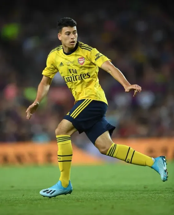 Framed Print : Gabriel Martinelli in Action: FC Barcelona vs. Arsenal, 2019 - Pre-Season Clash in Barcelona