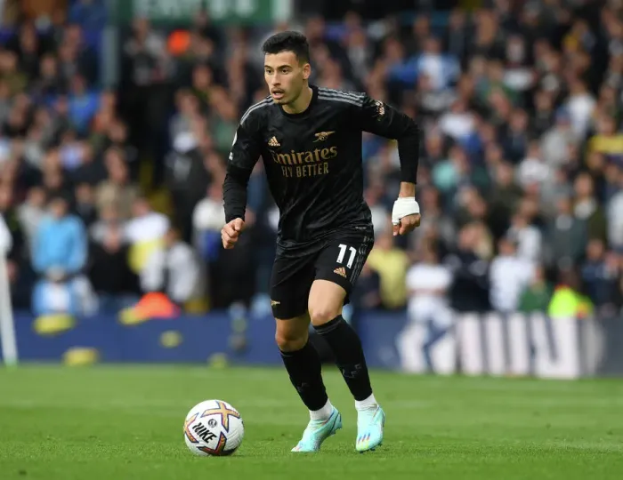 Framed Print : Gabriel Martinelli in Action: Premier League 2022-23 - Arsenal vs. Leeds United