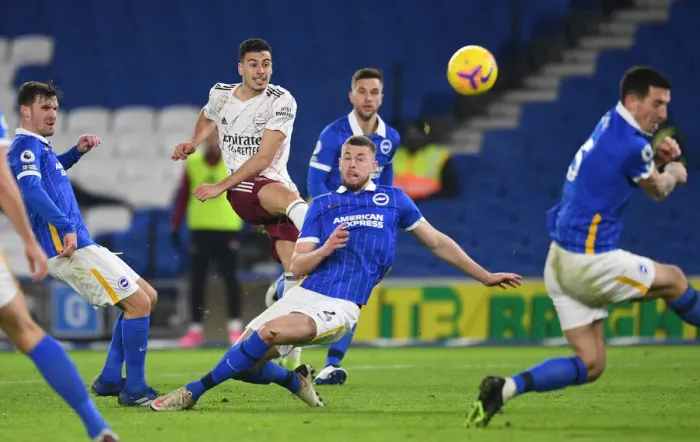 Framed Print : Gabriel Martinelli Faces Off Against Adam Webster: Brighton & Hove Albion vs Arsenal, Premier League 2020-21 Framed Print : Gabriel Martinelli Faces Off Against Adam Webster: Brighton & Hove Albion vs Arsenal, Premier League 2020-21