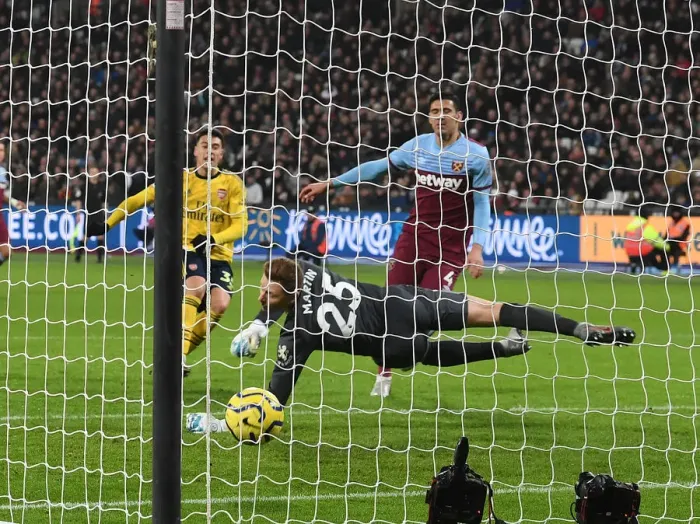 Framed Print : Gabriel Martinelli Scores First Arsenal Goal: Arsenal's Premier League Win at West Ham United (2019-20)