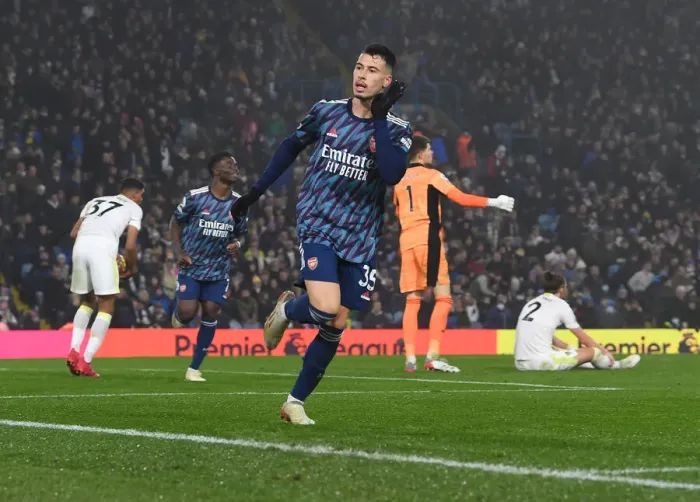 Framed Print : Gabriel Martinelli Scores First Goal: Leeds United vs. Arsenal, Premier League 2021-22 Framed Print : Gabriel Martinelli Scores First Goal: Leeds United vs. Arsenal, Premier League 2021-22