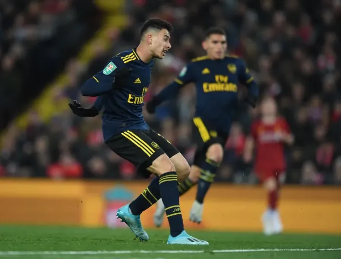 Framed Print : Gabriel Martinelli Scores Stunning Hat-Trick: Arsenal Stuns Liverpool in Carabao Cup