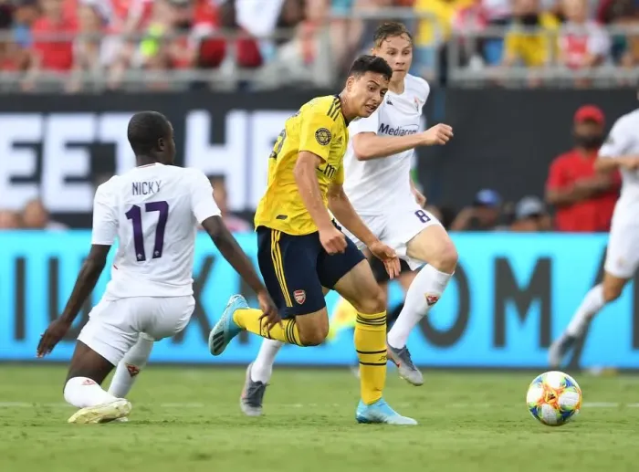 Framed Print : Gabriel Martinelli's Breakout Performance: Arsenal's Win Against Fiorentina in 2019 International Champions Cup Framed Print : Gabriel Martinelli's Breakout Performance: Arsenal's Win Against Fiorentina in 2019 International Champions Cup