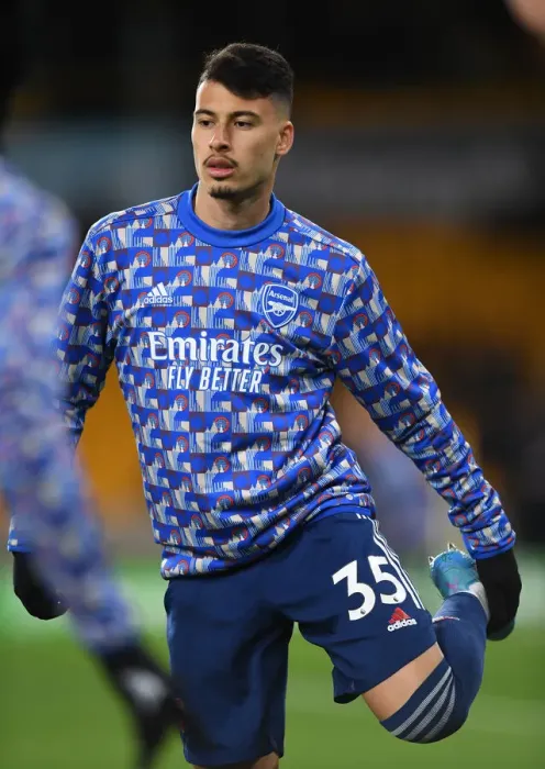 Framed Print : Gabriel Martinelli's Focus: Arsenal vs. Wolverhampton Wanderers, Premier League 2021-22