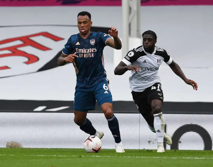 Framed Print : Gabriel Surges Past Kamara: Fulham vs. Arsenal, Premier League 2020-21 Framed Print : Gabriel Surges Past Kamara: Fulham vs. Arsenal, Premier League 2020-21