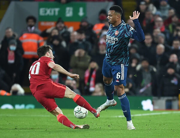 Gabriel vs. Diogo Jota: Intense Clash in Carabao Cup Semi-Final First Leg Between Liverpool and Arsenal