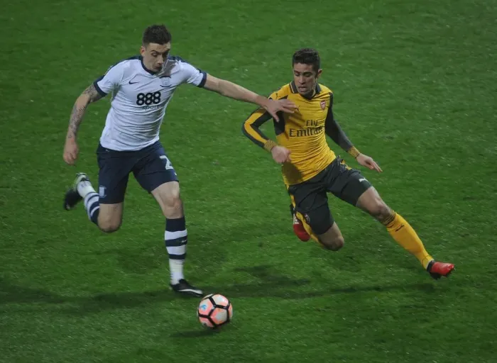 Framed Print : Gabriel vs Hugill: Clash in the FA Cup Third Round - Preston North End vs Arsenal Framed Print : Gabriel vs Hugill: Clash in the FA Cup Third Round - Preston North End vs Arsenal