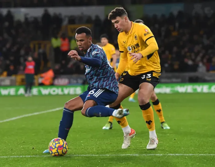 Framed Print : Gabriel vs. Kilman: Battle at Molineux - Wolverhampton Wanderers vs. Arsenal, Premier League 2021-22 Framed Print : Gabriel vs. Kilman: Battle at Molineux - Wolverhampton Wanderers vs. Arsenal, Premier League 2021-22