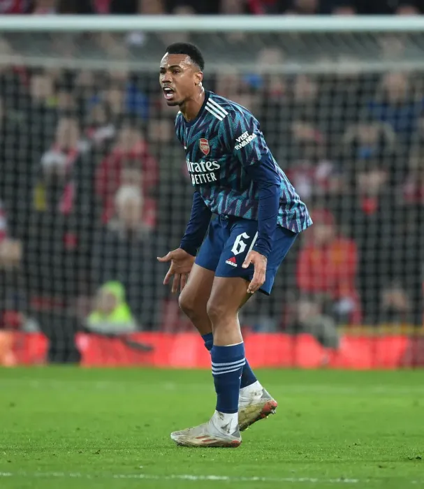 Framed Print : Gabriel vs. Liverpool: Carabao Cup Semi-Final Showdown