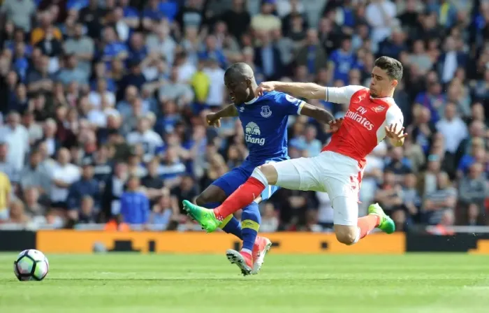 Framed Print : Gabriel vs. Valencia: A Premier League Showdown at the Emirates Framed Print : Gabriel vs. Valencia: A Premier League Showdown at the Emirates
