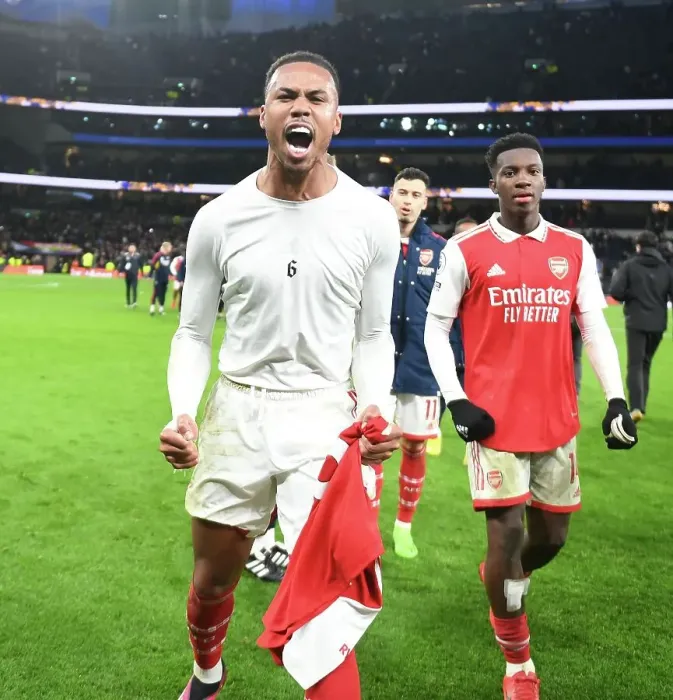 Framed Print : Gabriel's Glory: Arsenal's Epic Victory over Tottenham Hotspur in the Premier League (2022-23)