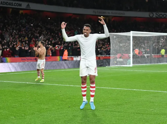 Framed Print : Gabriel's Glory: Arsenal's Gritty Win Against Wolverhampton Wanderers in Premier League 2021-22