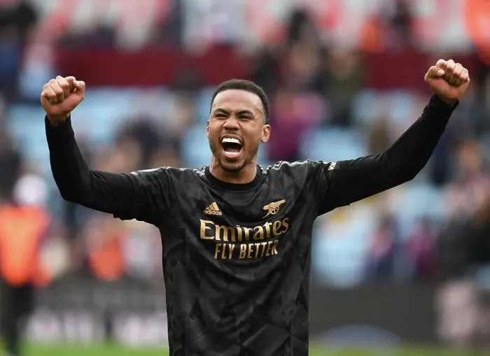 Framed Print : Gabriel's Glory: Arsenal's Premier League Victory over Aston Villa Framed Print : Gabriel's Glory: Arsenal's Premier League Victory over Aston Villa